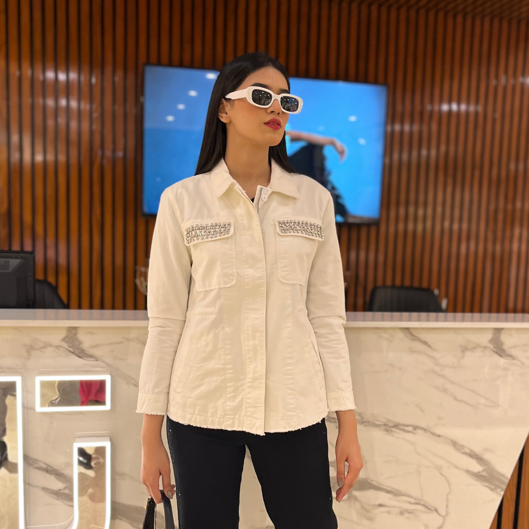 White Fitted Dress Jacket