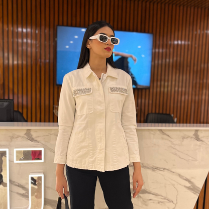 White Fitted Dress Jacket