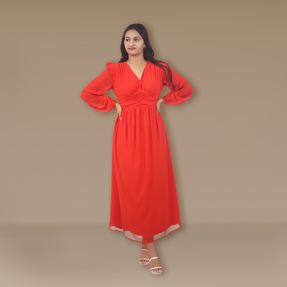 Party dress Solid Lantern Plain Party Dress