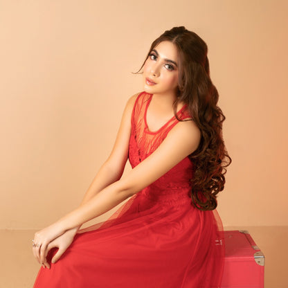 Botanical Elegance Sleeveless Long-Length Dress