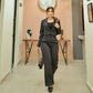 High Waist Boot Pants and Short Coat Set
