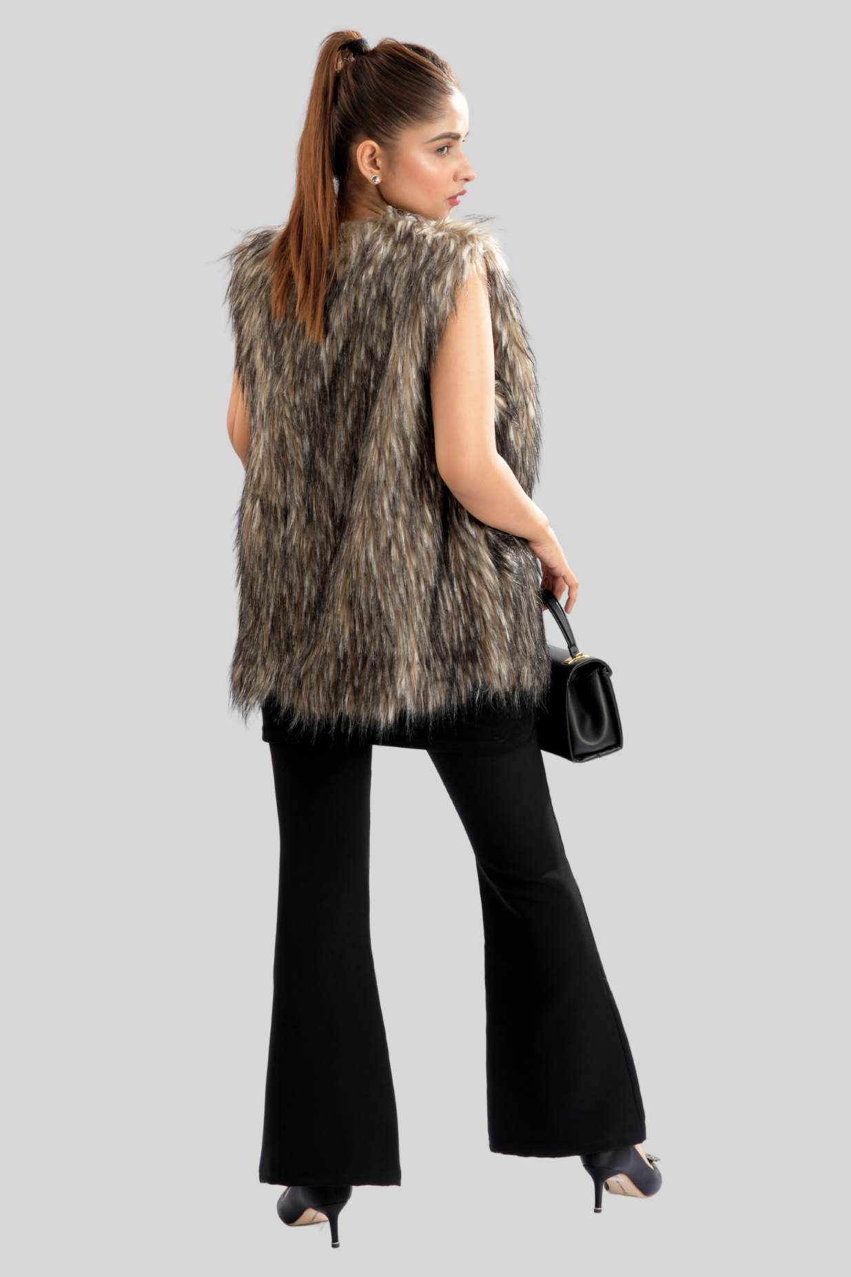Petite Woolen Fur Vest