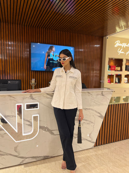 White Fitted Dress Jacket