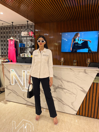 White Fitted Dress Jacket