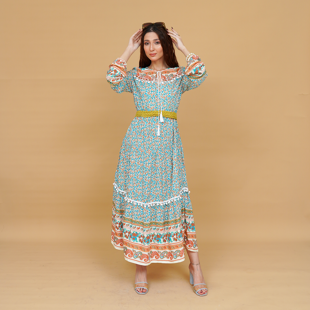 Heavenly Swirls Flared Frock