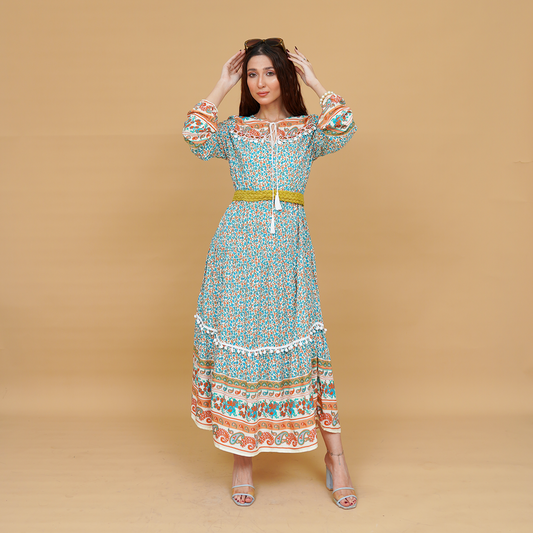 Heavenly Swirls Flared Frock