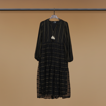 Day dress round neck - Luminous Net Symphony