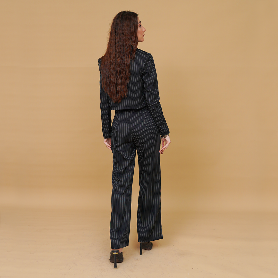 High Waist Boot Pants and Short Coat Set