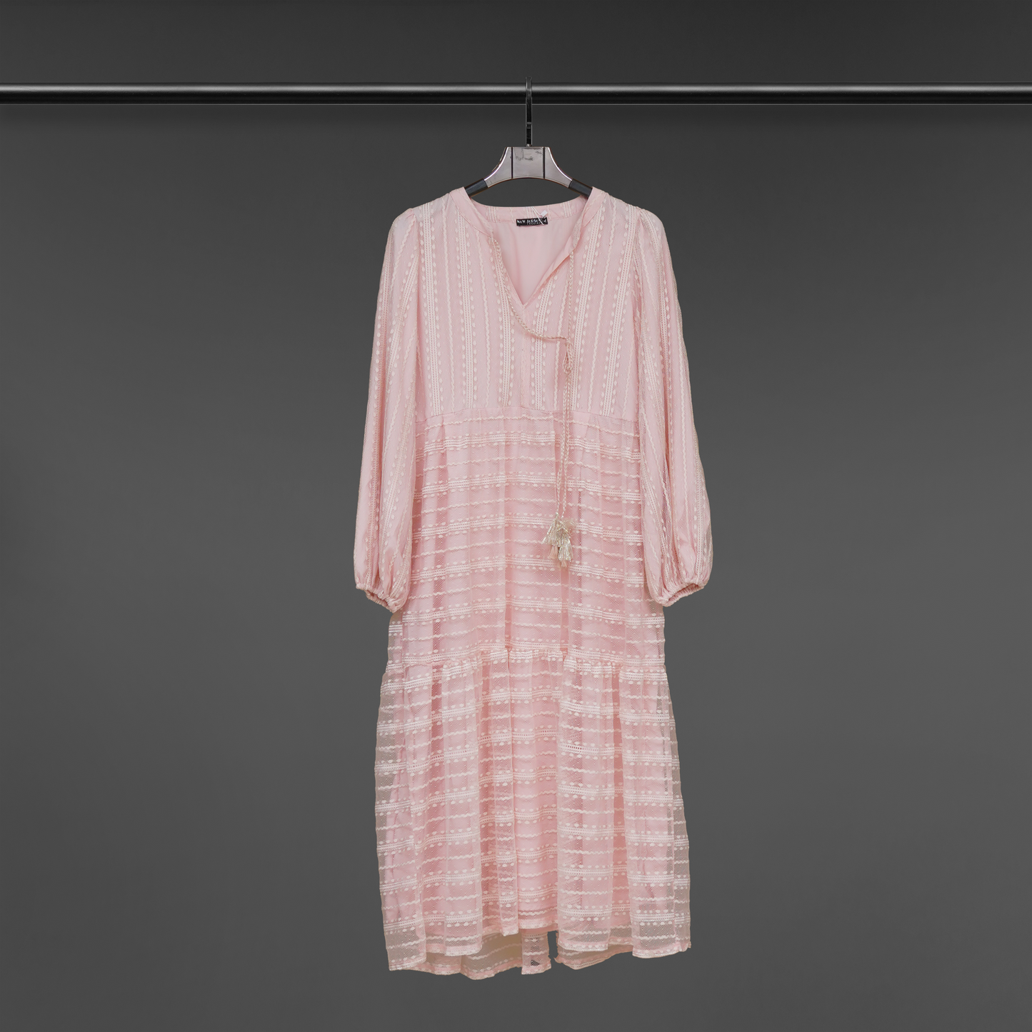 Day dress round neck - Luminous Net Symphony