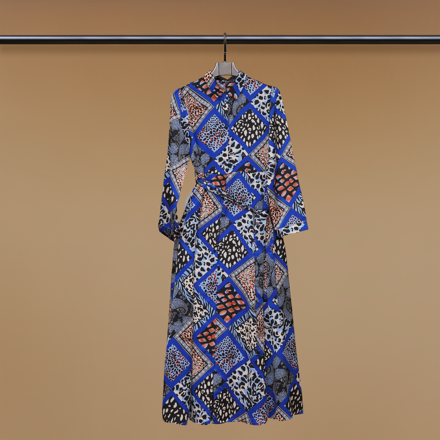 Patterned Flair Silhouette Dress