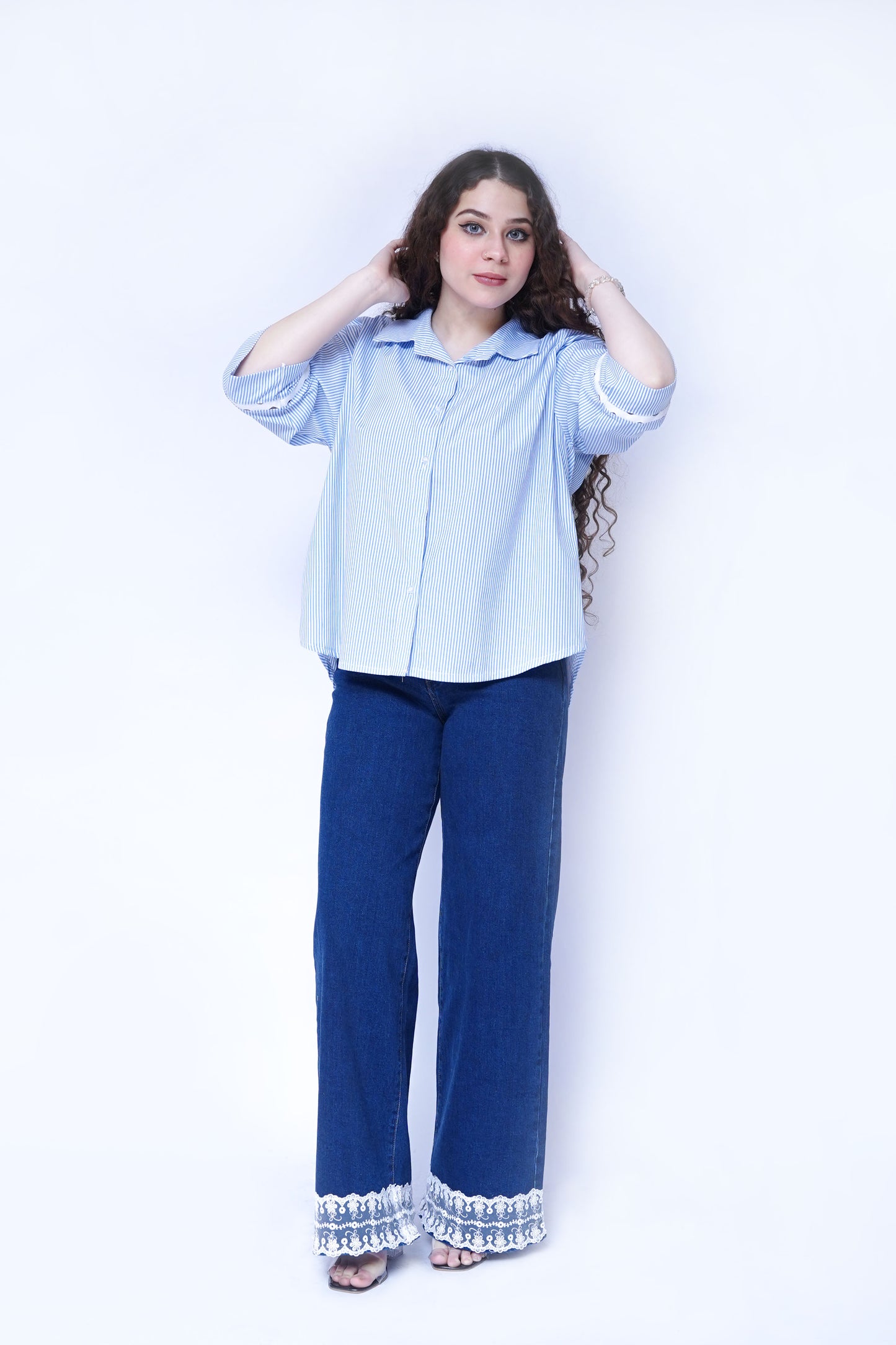 Light Blue Striped Button-Down Shirt | New Jersey by Germany