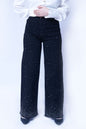 Wide Leg Rhinestone Black Jeans | New Jersey by Germany