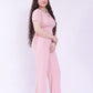 Rhinestone Stretched Half Sleeves Top with Trouser | New Jersey by Germany