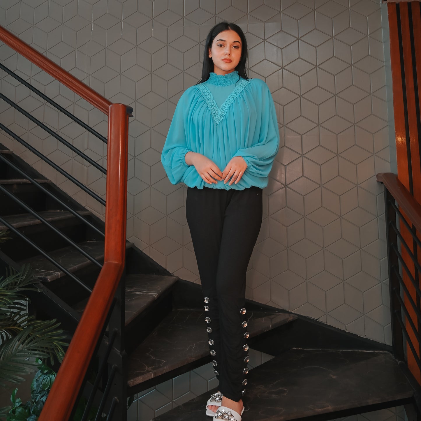 Long Sleeve Smocked Top