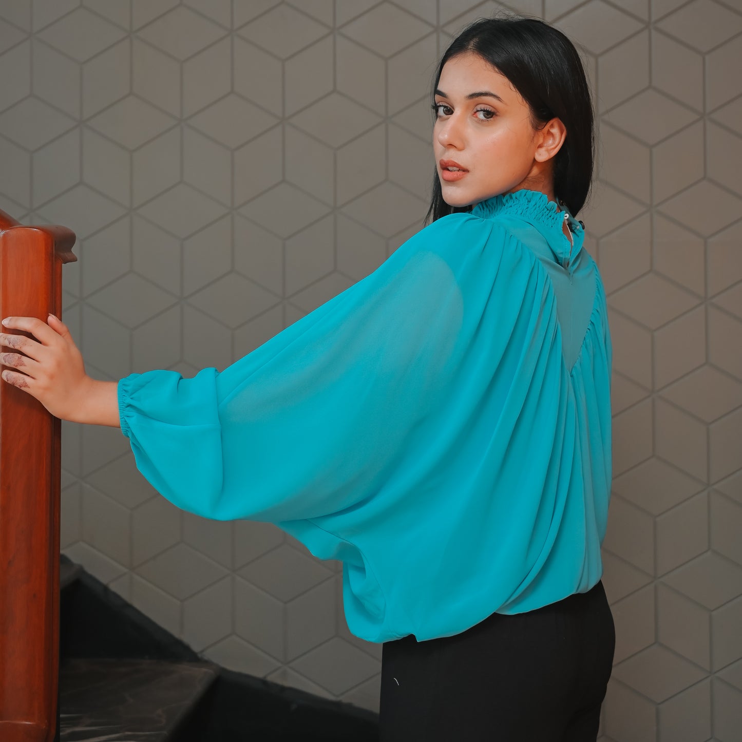 Long Sleeve Smocked Top