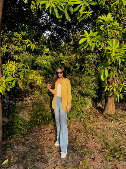 TEXTURED STRIPE OVERSIZED SHIRT