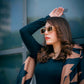 CAMEL MID-CALF LENGTH COAT IN BLACK GEOMETRIC PATTERN Coat