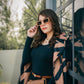 CAMEL MID-CALF LENGTH COAT IN BLACK GEOMETRIC PATTERN Coat