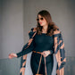 CAMEL MID-CALF LENGTH COAT IN BLACK GEOMETRIC PATTERN Coat