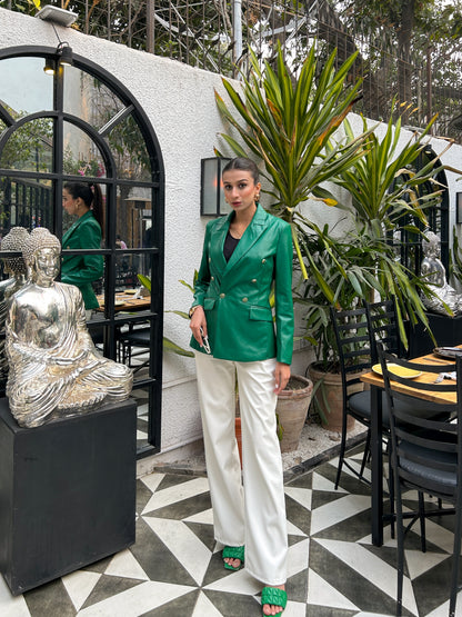 Double Breasted Leather Coat