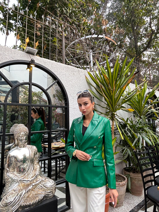 Double Breasted Leather Coat