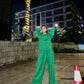 Neck Crop Top Outfits Baggy Pants Sets