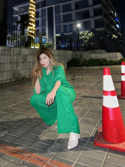 Neck Crop Top Outfits Baggy Pants Sets