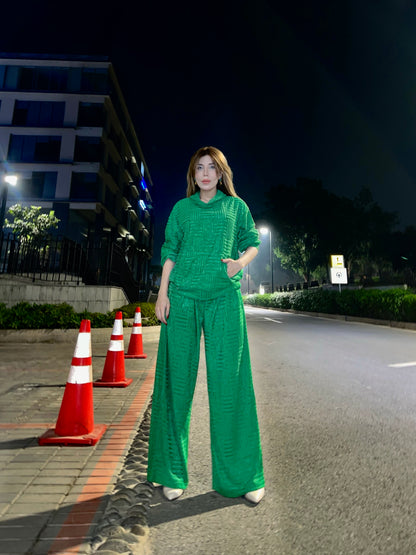 Neck Crop Top Outfits Baggy Pants Sets