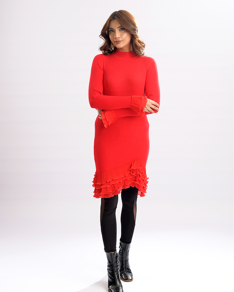 Ruffle Elegance Body Fit Top