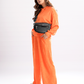 Neck Crop Top Outfits Baggy Pants Sets