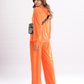 Neck Crop Top Outfits Baggy Pants Sets
