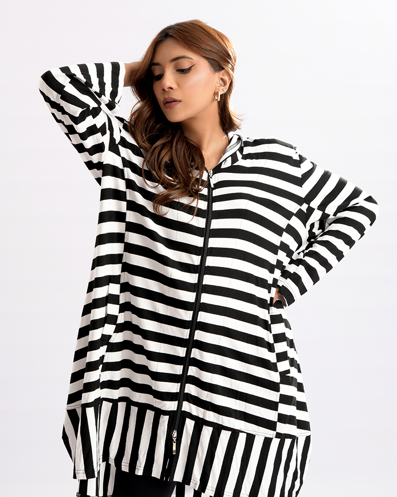 Grace Fusion Zip Stripe Elegance