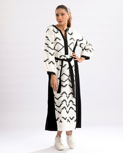 Enchant Wave Dual-Tone Elegance Dress