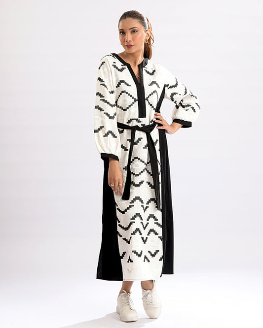 Enchant Wave Dual-Tone Elegance Dress