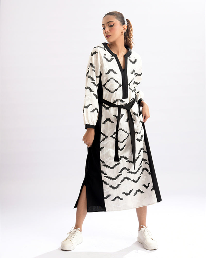 Enchant Wave Dual-Tone Elegance Dress