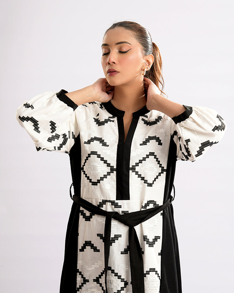 Enchant Wave Dual-Tone Elegance Dress