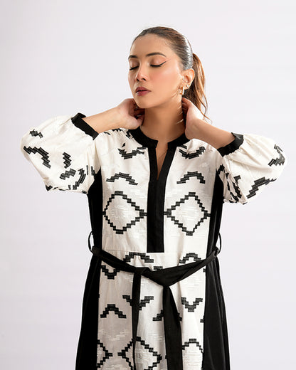 Enchant Wave Dual-Tone Elegance Dress