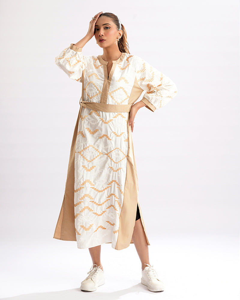 Enchant Wave Dual-Tone Elegance Dress