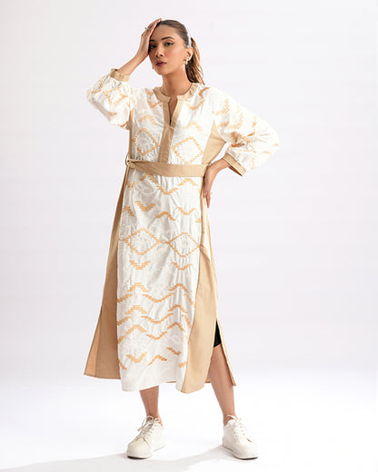 Enchant Wave Dual-Tone Elegance Dress