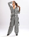 Bold Stripe Button-Up Combo