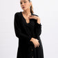 Classic Button-Front Top and Straight Pant Ensemble