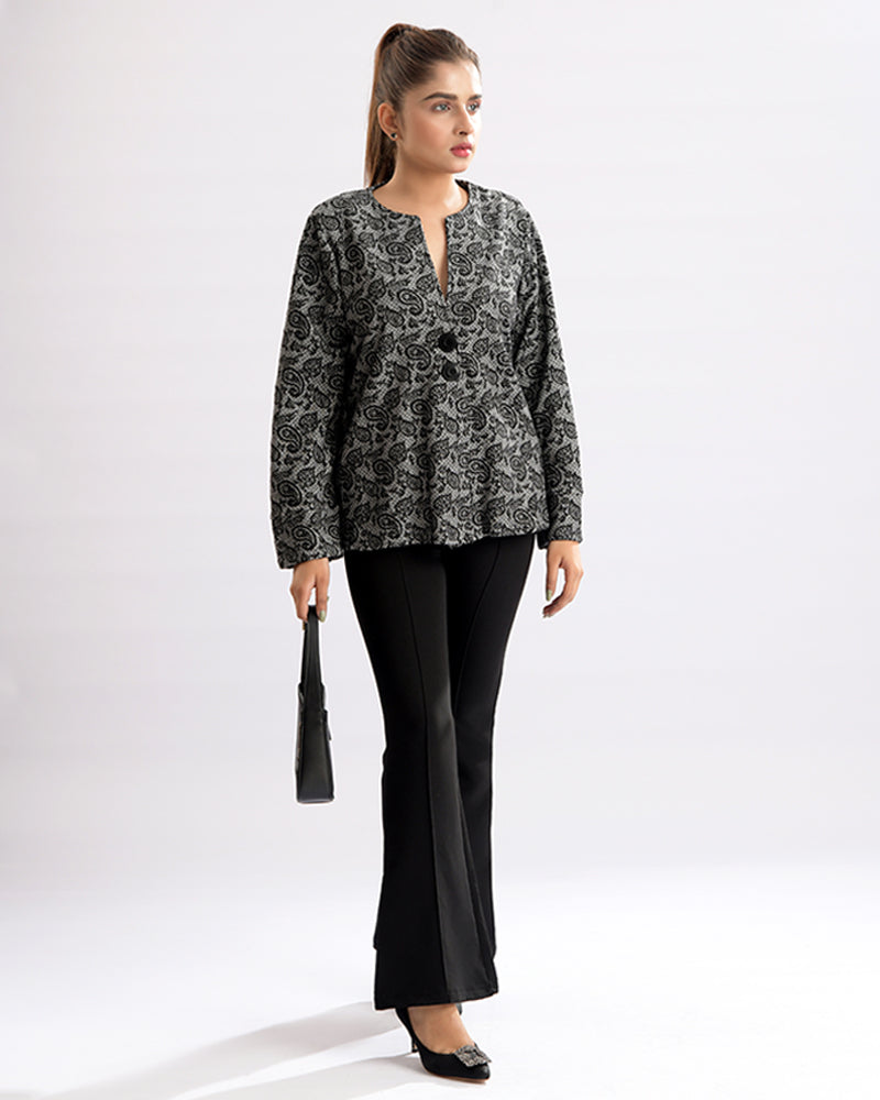 Classic Print Full Sleeve Coat