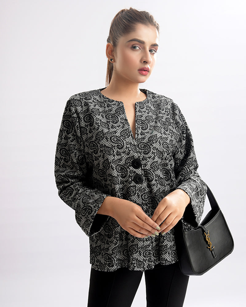 Classic Print Full Sleeve Coat