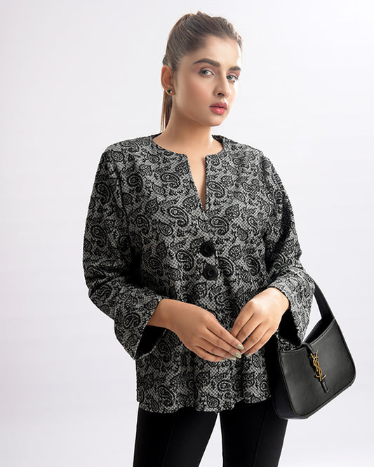 Classic Print Full Sleeve Coat