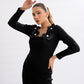 Floral Elegance 3D Motif Dress