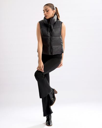 Sleek Black Puffer Vest