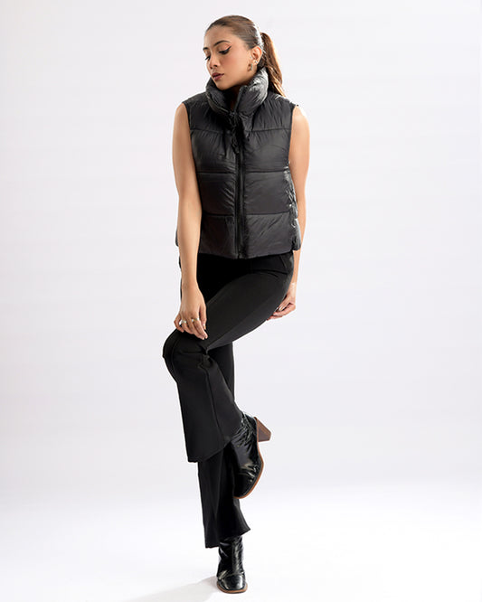 Sleek Black Puffer Vest