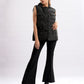 Collar Neck Sleeveless Puffer Jacket