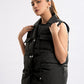 Collar Neck Sleeveless Puffer Jacket