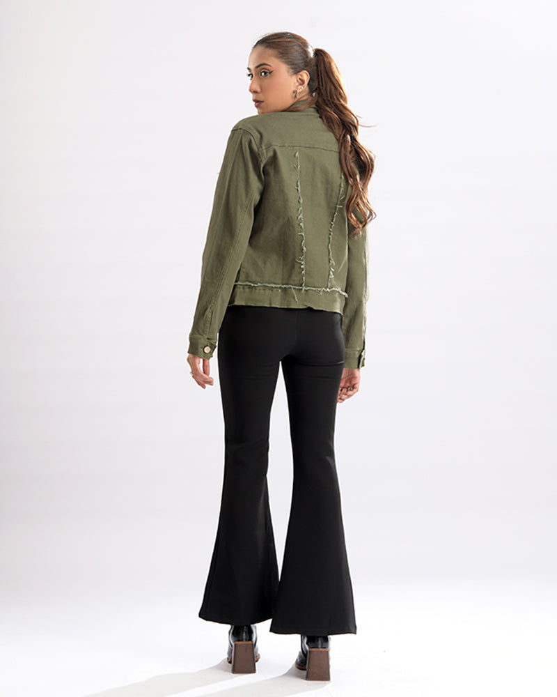 Lace-Up Denim Chic Jacket